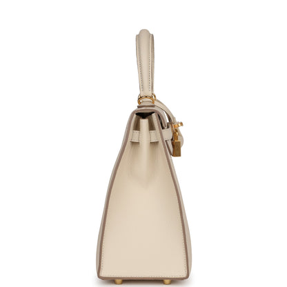 Hermes Kelly 25 Sellier Craie Epsom Gold Hardware