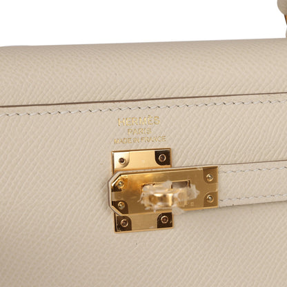 Hermes Kelly 25 Sellier Craie Epsom Gold Hardware
