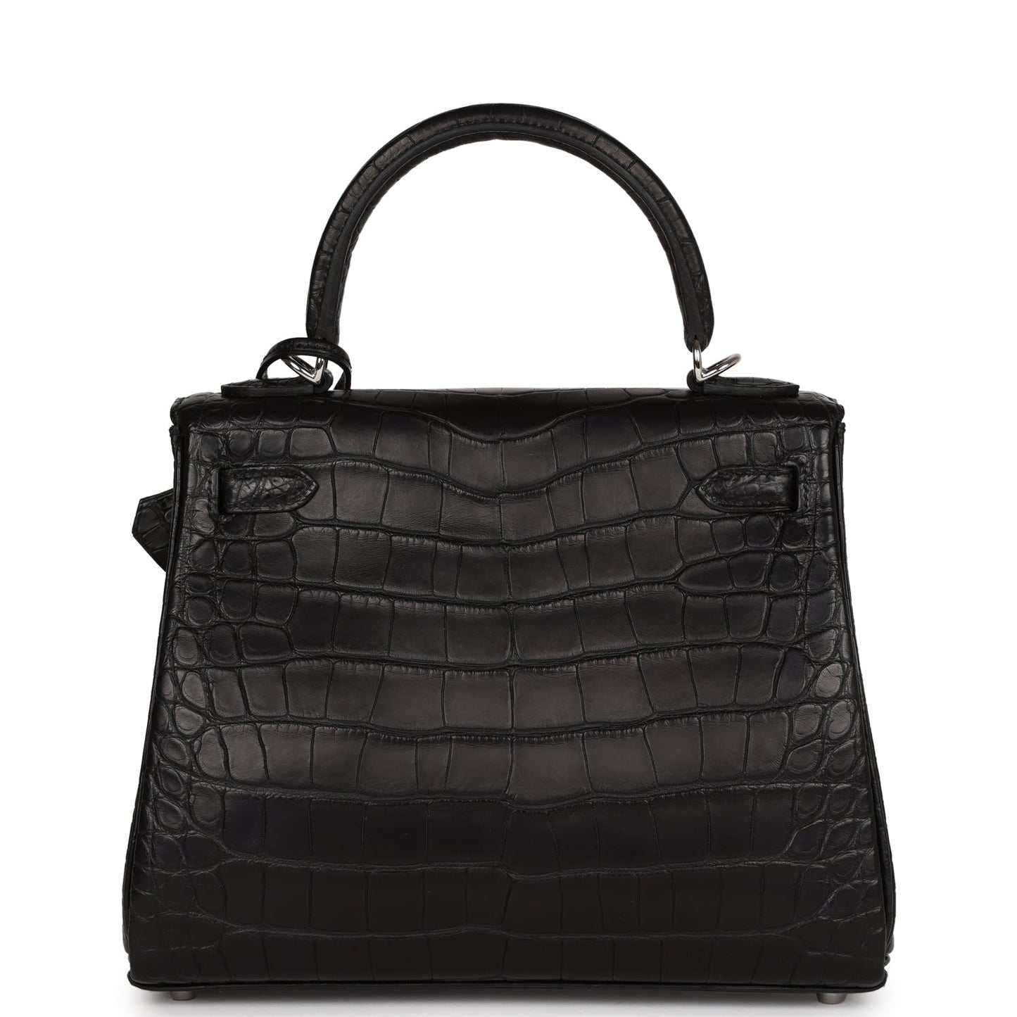 Hermes Kelly 25 Retourne Black Matte Alligator Palladium Hardware