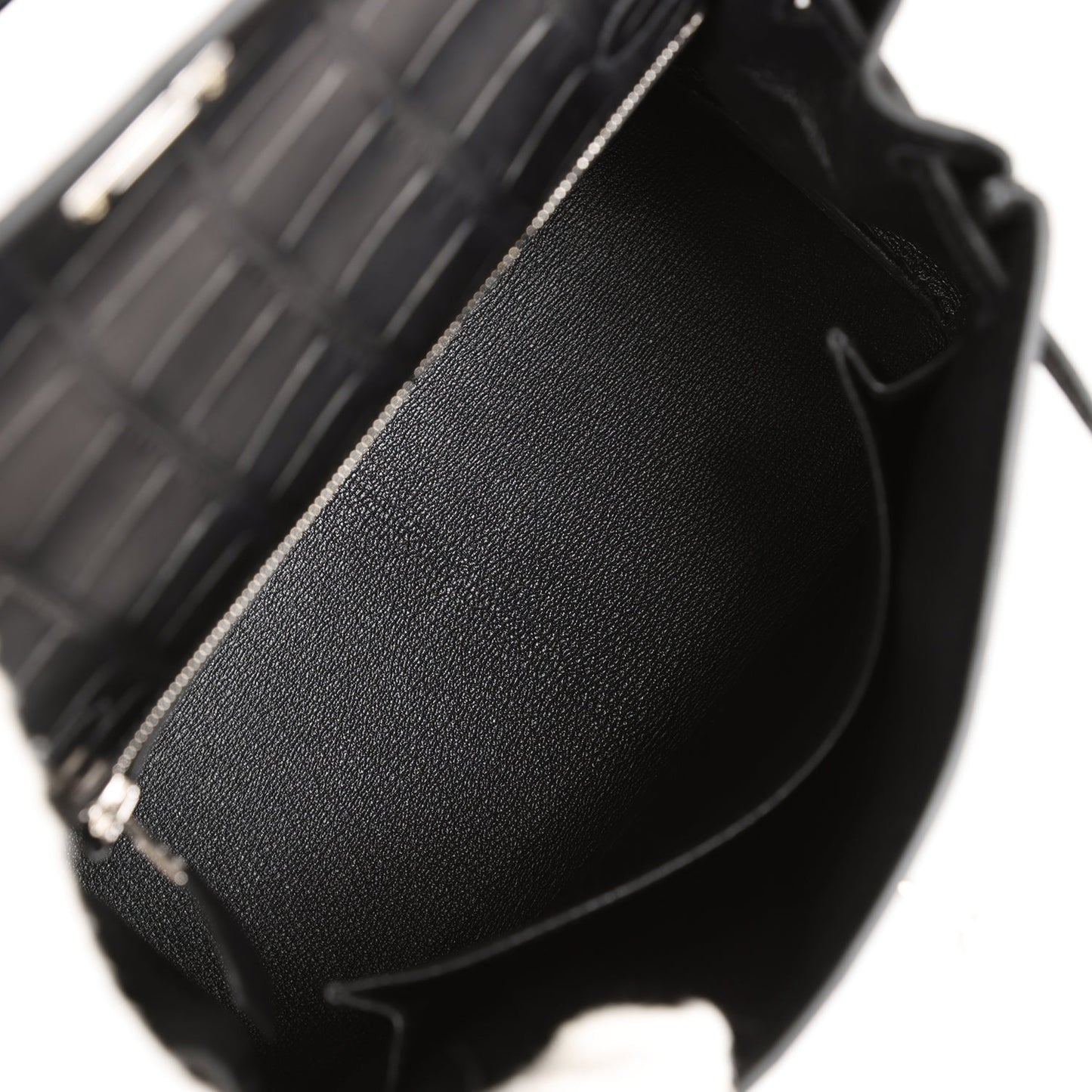 Hermes Kelly 25 Retourne Black Matte Alligator Palladium Hardware