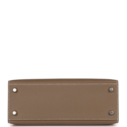 Hermes Kelly 25 Sellier Etoupe Epsom Palladium Hardware