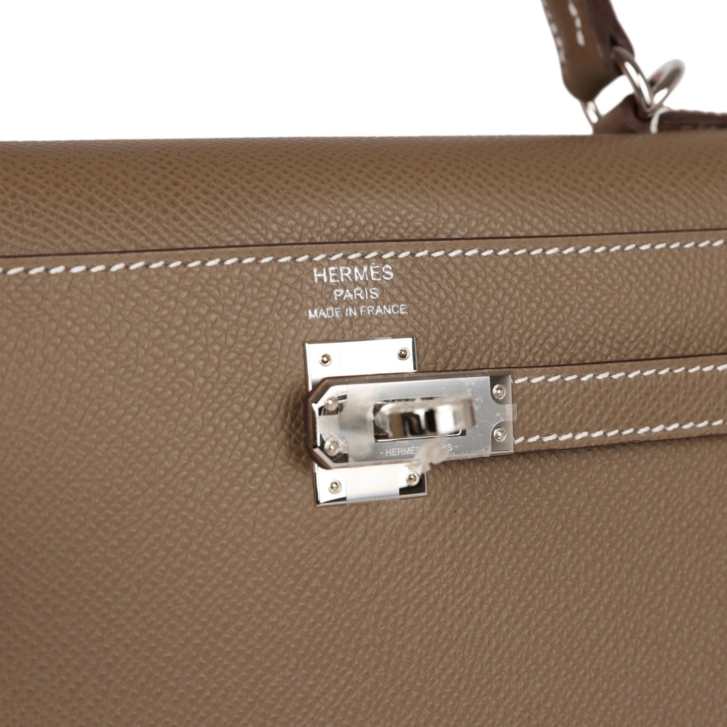 Hermes Kelly 25 Sellier Etoupe Epsom Palladium Hardware