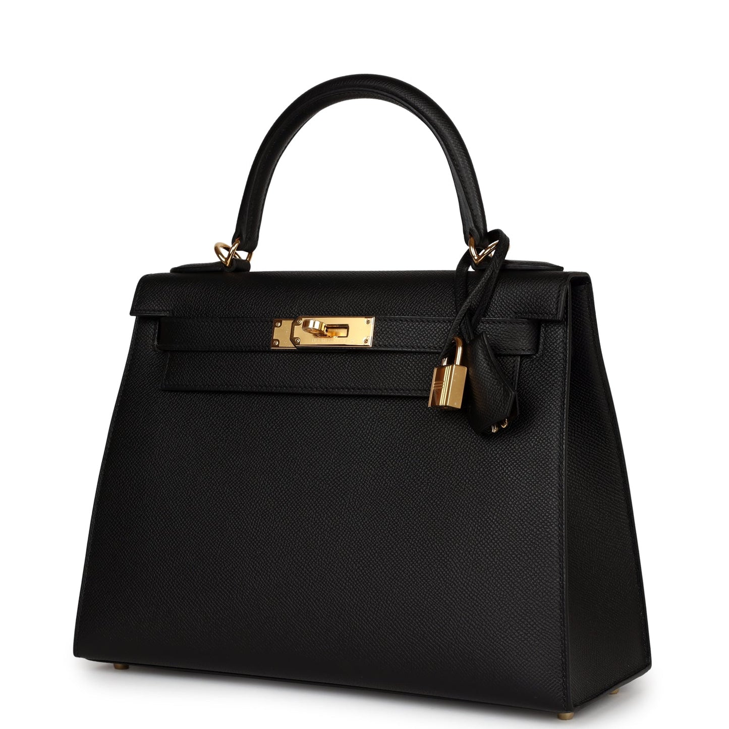 Hermes Kelly 28 Sellier Black Epsom Gold Hardware