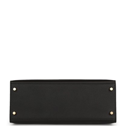 Hermes Kelly 28 Sellier Black Epsom Gold Hardware