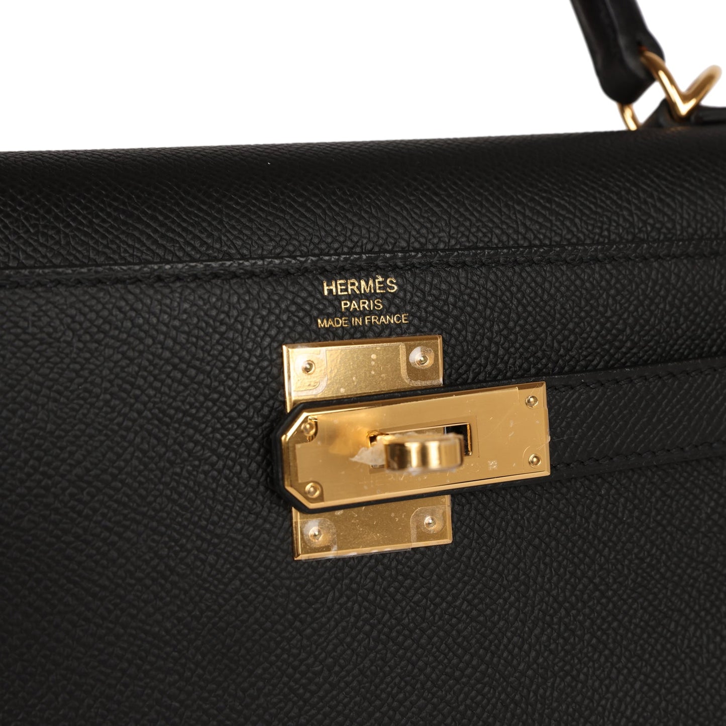 Hermes Kelly 28 Sellier Black Epsom Gold Hardware