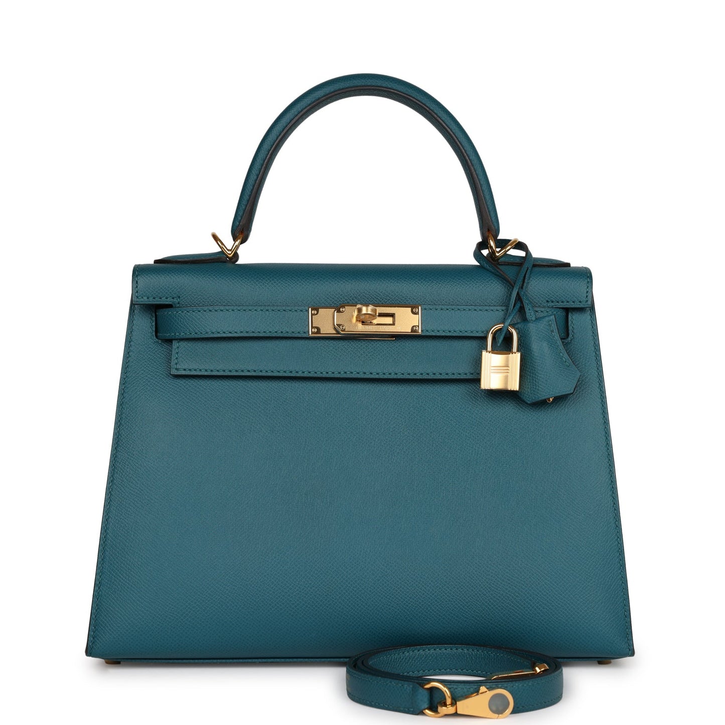 Hermes Kelly 28 Sellier Vert Bosphore Epsom Gold Hardware