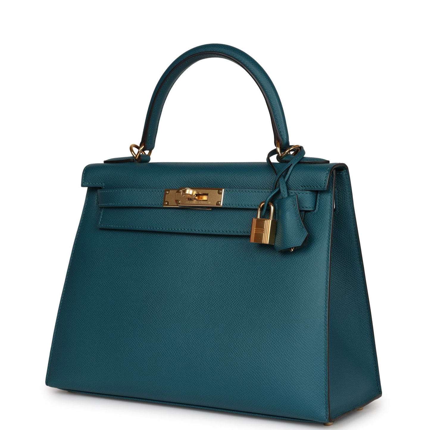 Hermes Kelly 28 Sellier Vert Bosphore Epsom Gold Hardware
