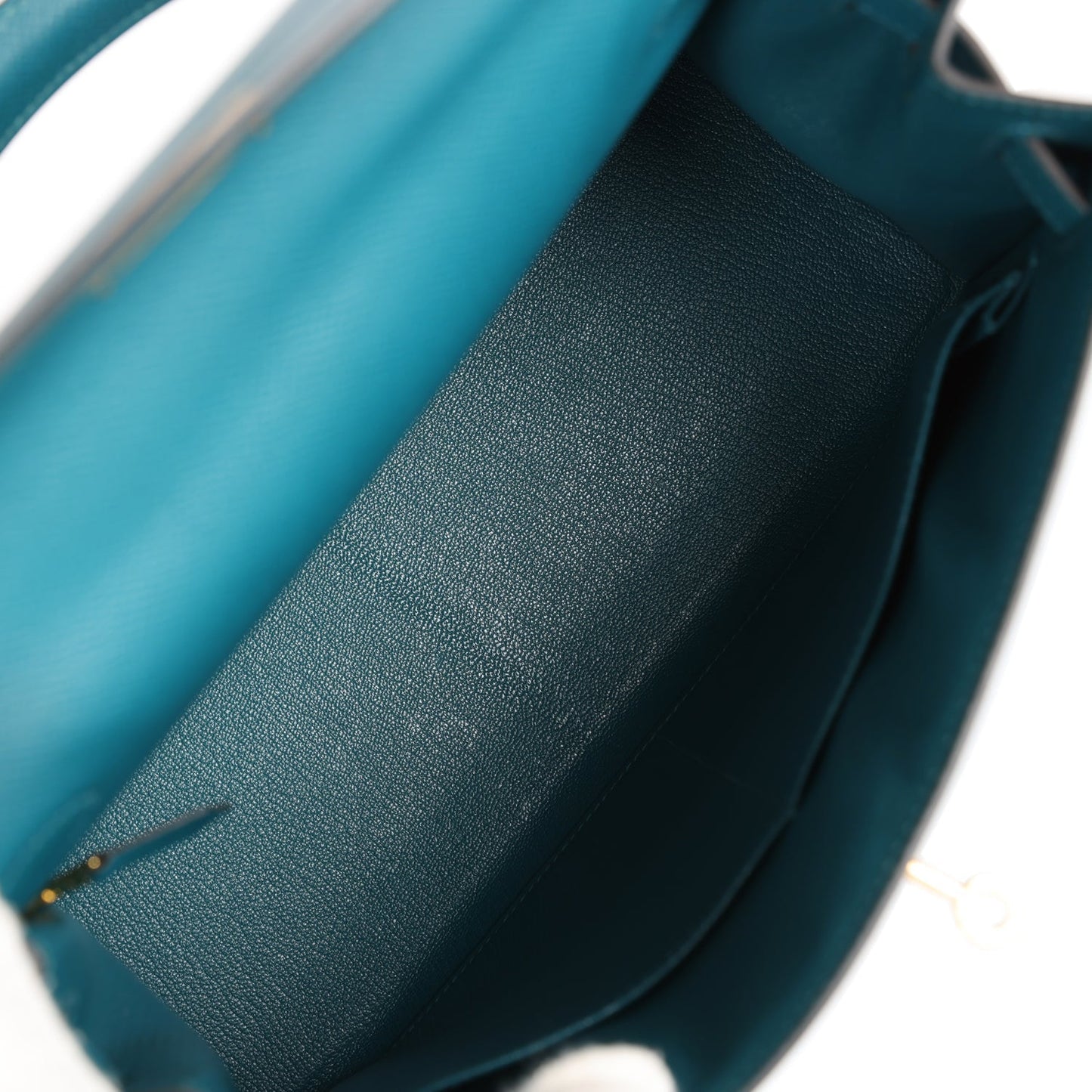 Hermes Kelly 28 Sellier Vert Bosphore Epsom Gold Hardware