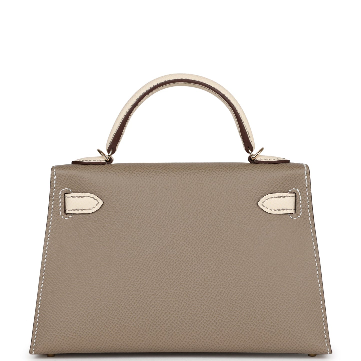 Hermes Kelly 20 Nata and Gris Asphalte Epsom Sellier Gold Hardware