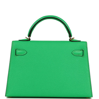 Hermes Kelly 20 Sellier Vert Comics Chevre Gold Hardware