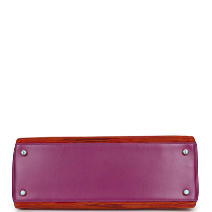 Hermes Kelly 32 Retourne Vibrato Cyclamen Box Gold Hardware