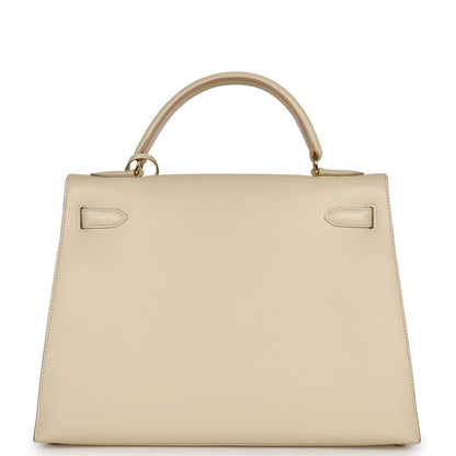 Hermes Kelly 32 Sellier Parchemin Box Gold Hardware
