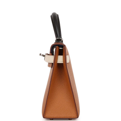 Hermes Kelly 20 Sellier Tri-color Gold, Black and Nata Epsom Palladium Hardware