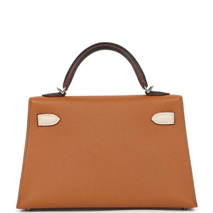 Hermes Kelly 20 Sellier Tri-color Gold, Black and Nata Epsom Palladium Hardware