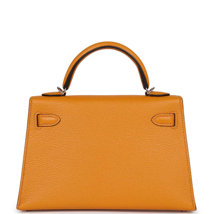 Hermes Kelly 20 Sellier Moutarde Chevre Mysore Palladium Hardware