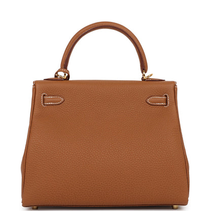 Hermes Kelly 25 Retourne Gold Togo Gold Hardware