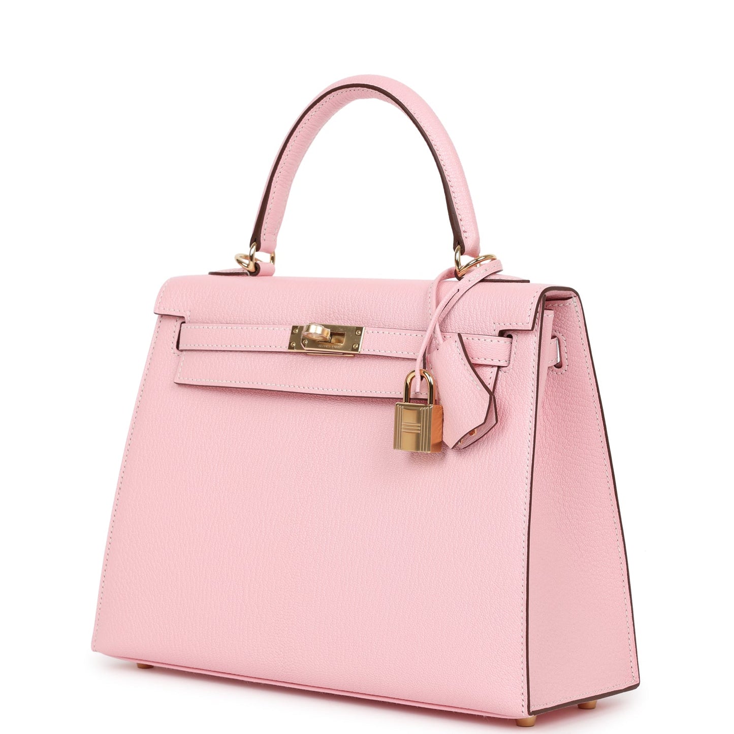 Hermes Kelly 25 Sellier Rose Sakura Chevre Permabrass Hardware
