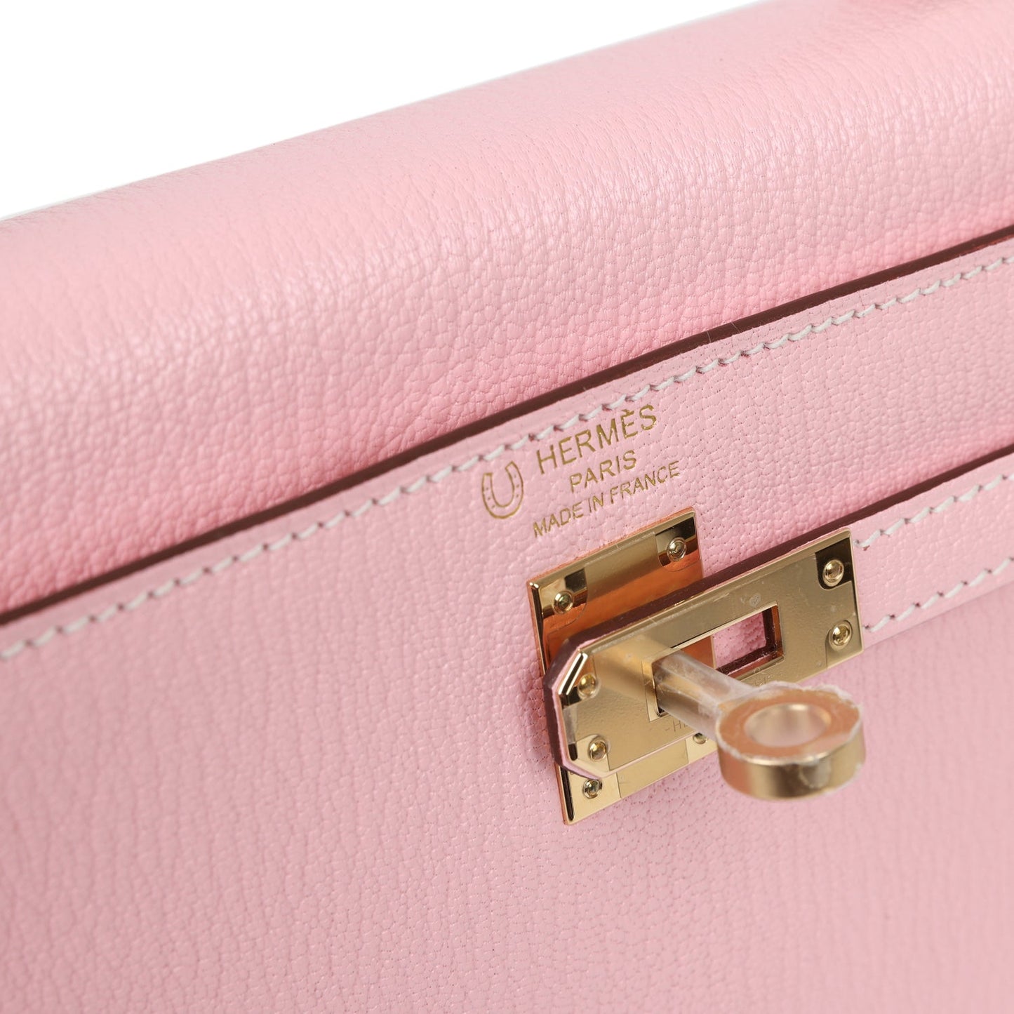 Hermes Kelly 25 Sellier Rose Sakura Chevre Permabrass Hardware