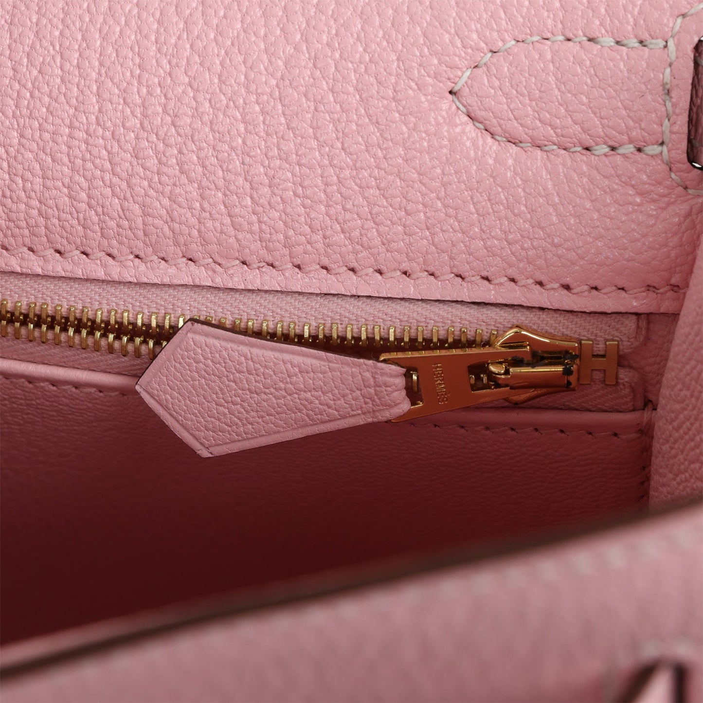 Hermes Kelly 25 Sellier Rose Sakura Chevre Permabrass Hardware