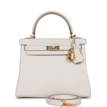 Hermes Kelly 25 Retourne Gris Pale Swift Gold Hardware