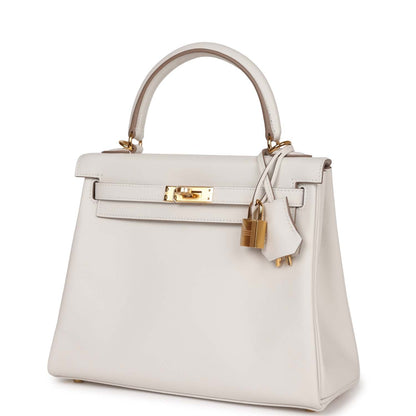 Hermes Kelly 25 Retourne Gris Pale Swift Gold Hardware