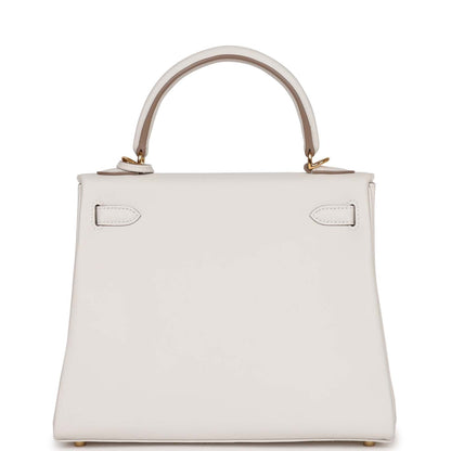 Hermes Kelly 25 Retourne Gris Pale Swift Gold Hardware