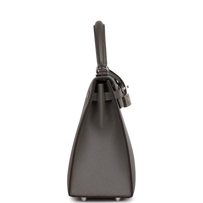 Hermes Kelly 25 Sellier Gris Meyer Epsom Palladium Hardware