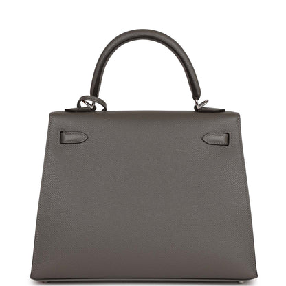 Hermes Kelly 25 Sellier Gris Meyer Epsom Palladium Hardware