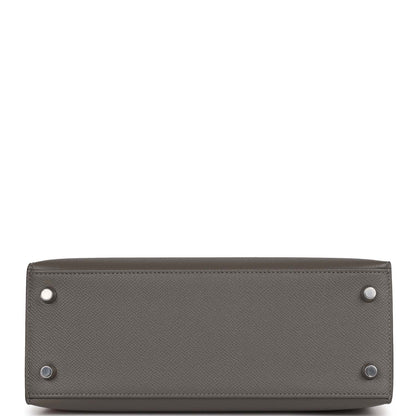 Hermes Kelly 25 Sellier Gris Meyer Epsom Palladium Hardware