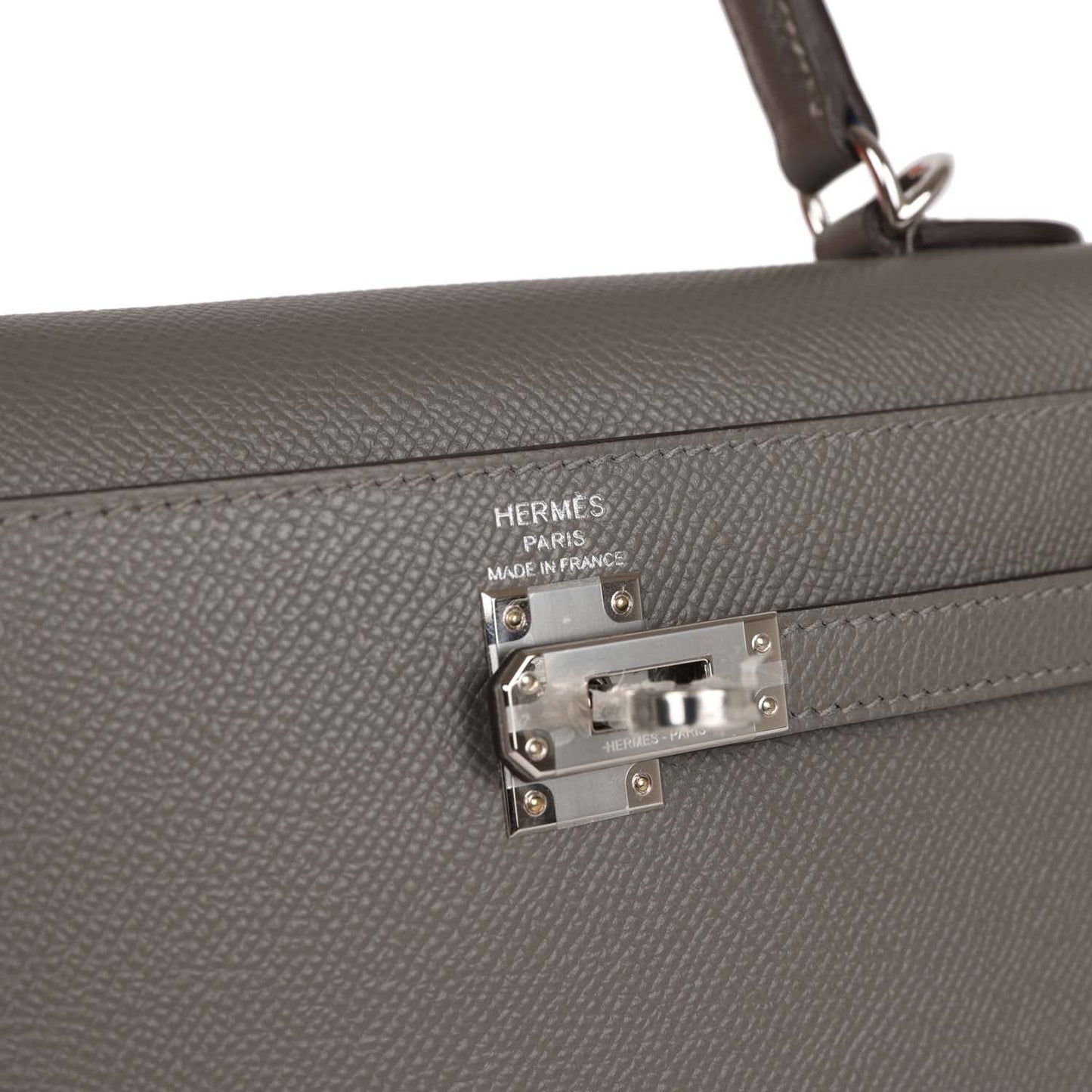 Hermes Kelly 25 Sellier Gris Meyer Epsom Palladium Hardware
