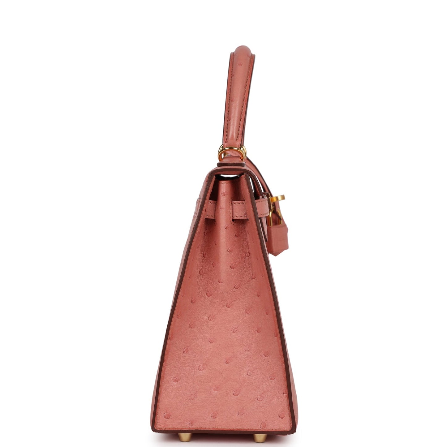 Hermes Kelly 25 Sellier Terre Cuite Ostrich Gold Hardware