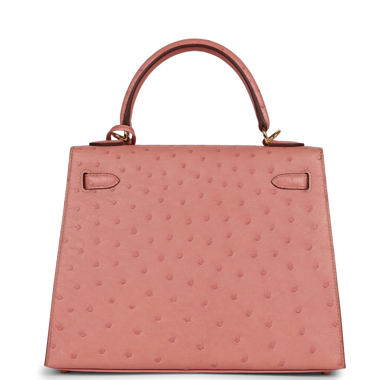 Hermes Kelly 25 Sellier Terre Cuite Ostrich Gold Hardware