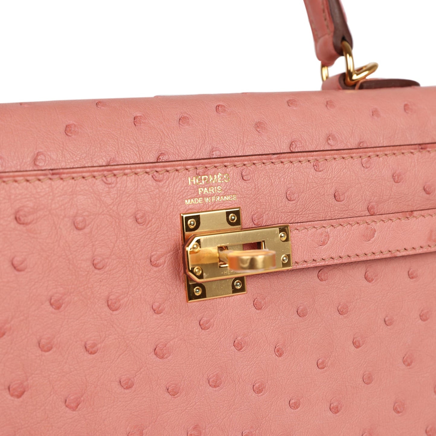 Hermes Kelly 25 Sellier Terre Cuite Ostrich Gold Hardware