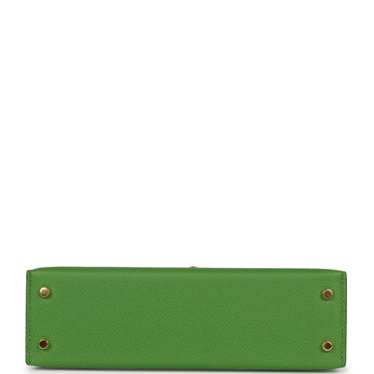 Hermes Kelly 20 Sellier Vert Yucca Epsom Gold Hardware