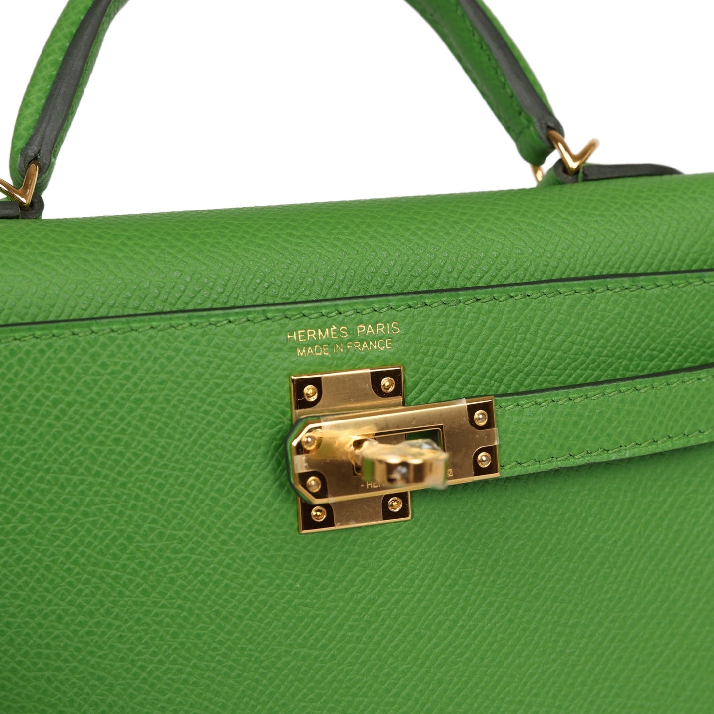 Hermes Kelly 20 Sellier Vert Yucca Epsom Gold Hardware