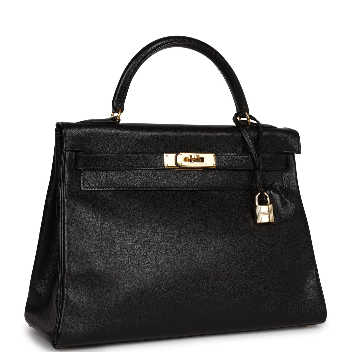 Hermes Kelly 32 Retourne Black Gulliver Gold Hardware