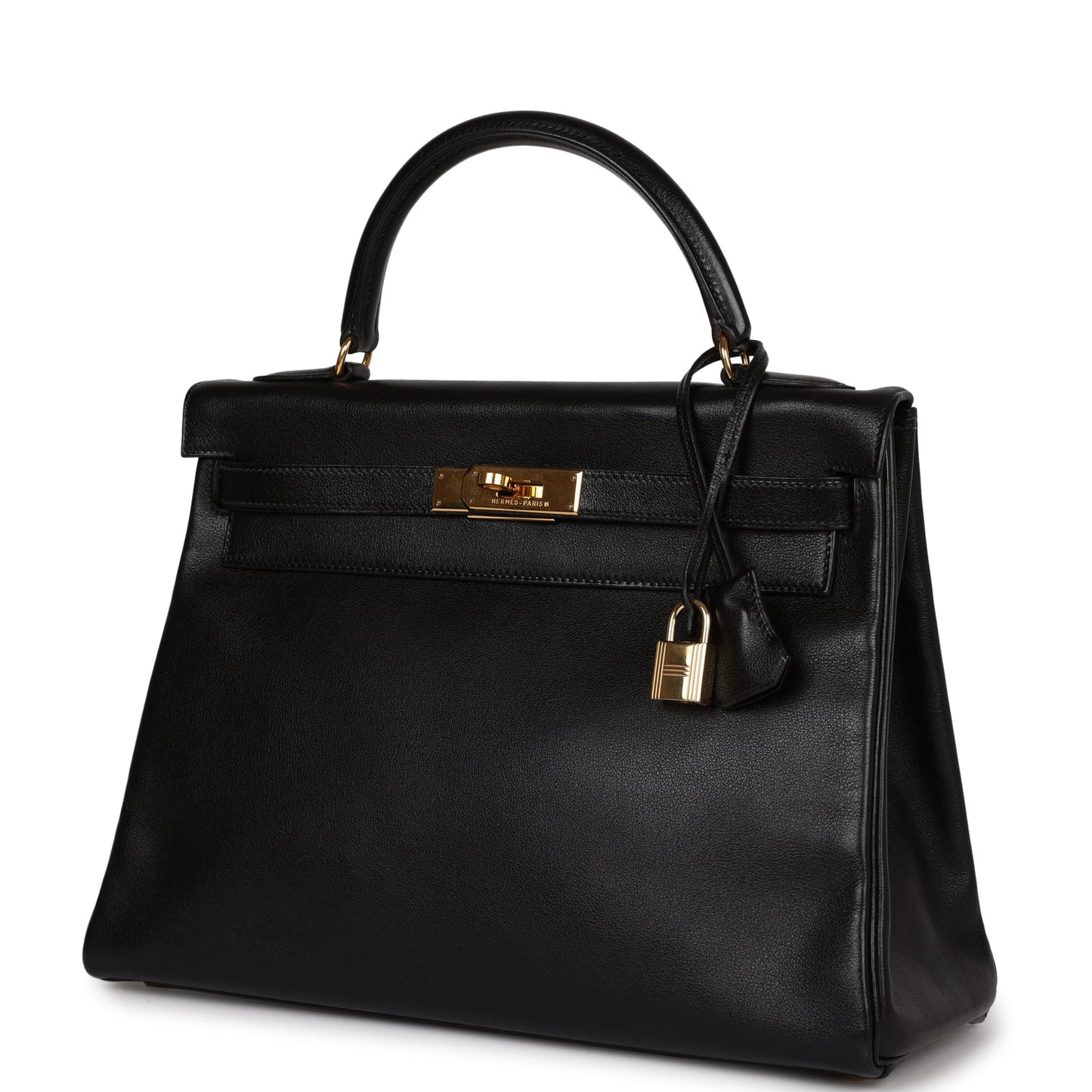 Hermes Kelly 32 Retourne Black Gulliver Gold Hardware