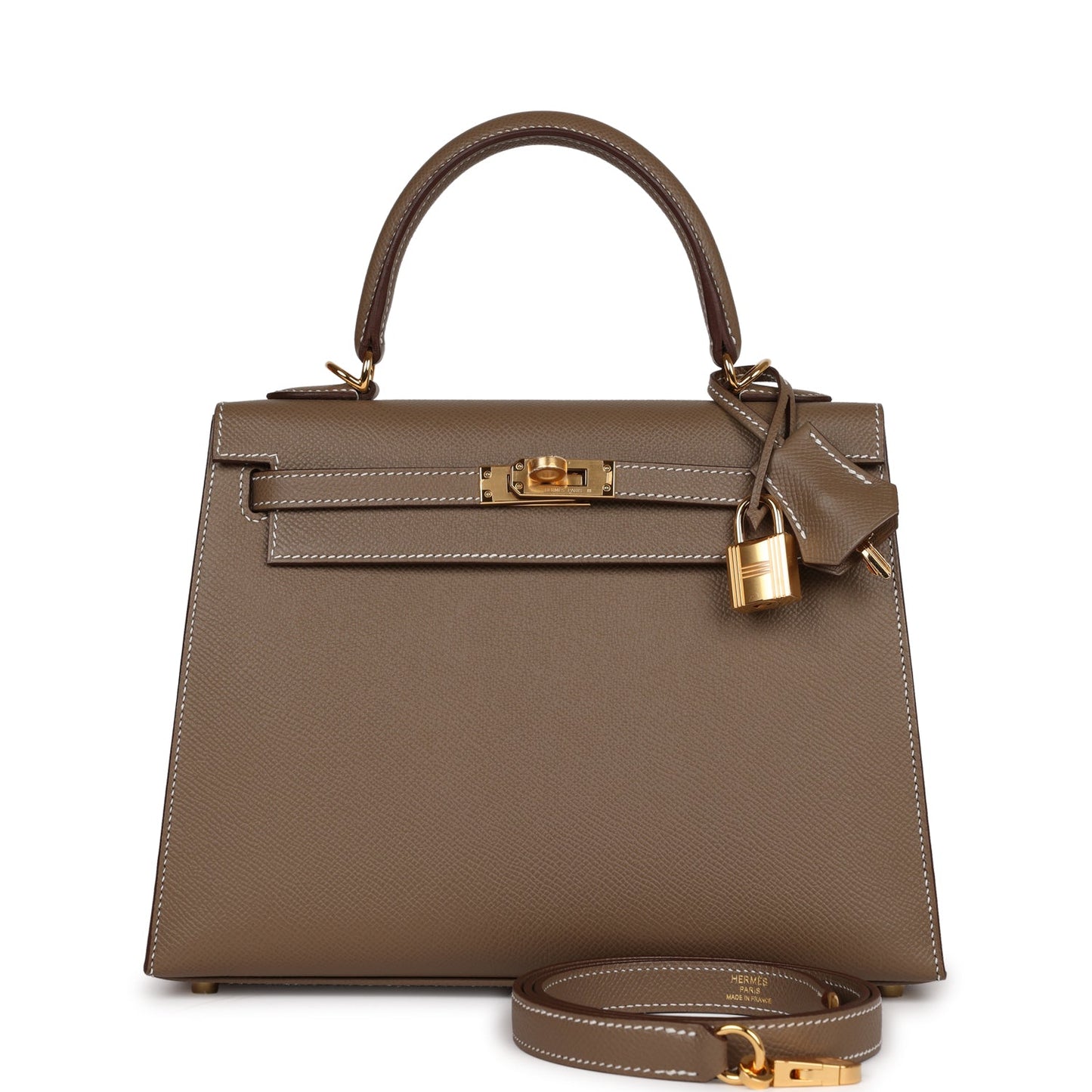 Hermes Kelly 25 Sellier Etoupe Epsom Gold Hardware