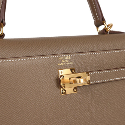 Hermes Kelly 25 Sellier Etoupe Epsom Gold Hardware