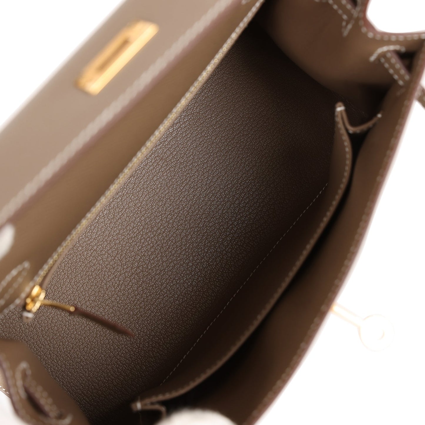Hermes Kelly 25 Sellier Etoupe Epsom Gold Hardware