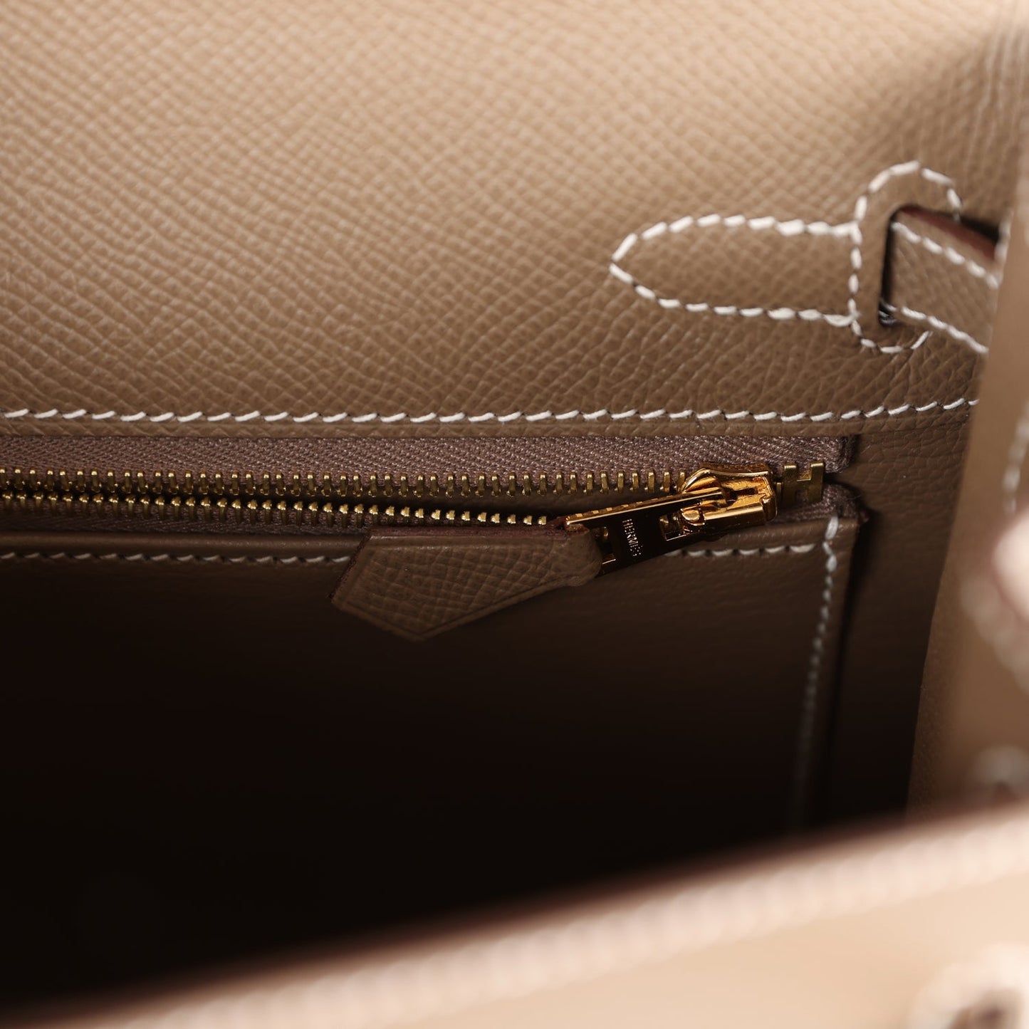 Hermes Kelly 25 Sellier Etoupe Epsom Gold Hardware