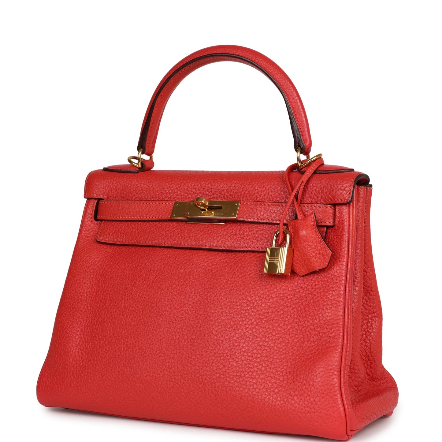 Hermes Kelly 28 Retourne Rouge Pivoine Togo Gold Hardware