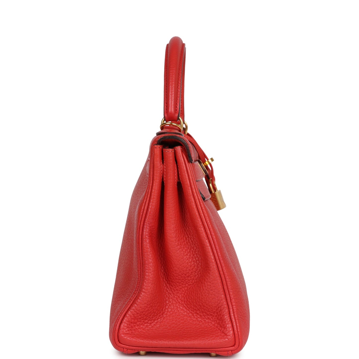 Hermes Kelly 28 Retourne Rouge Pivoine Togo Gold Hardware