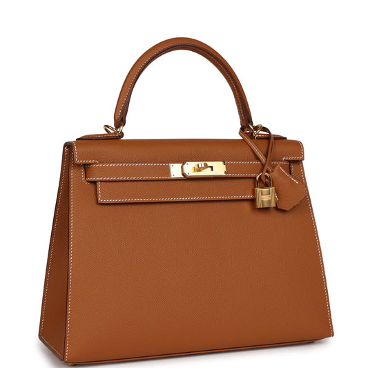 Hermes Kelly 28 Sellier Gold Epsom Gold Hardware