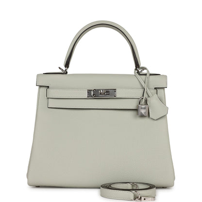 Hermes Kelly 28 Retourne Gris Neve Togo Palladium Hardware
