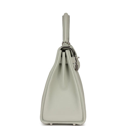 Hermes Kelly 28 Retourne Gris Neve Togo Palladium Hardware