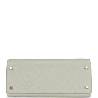Hermes Kelly 28 Retourne Gris Neve Togo Palladium Hardware