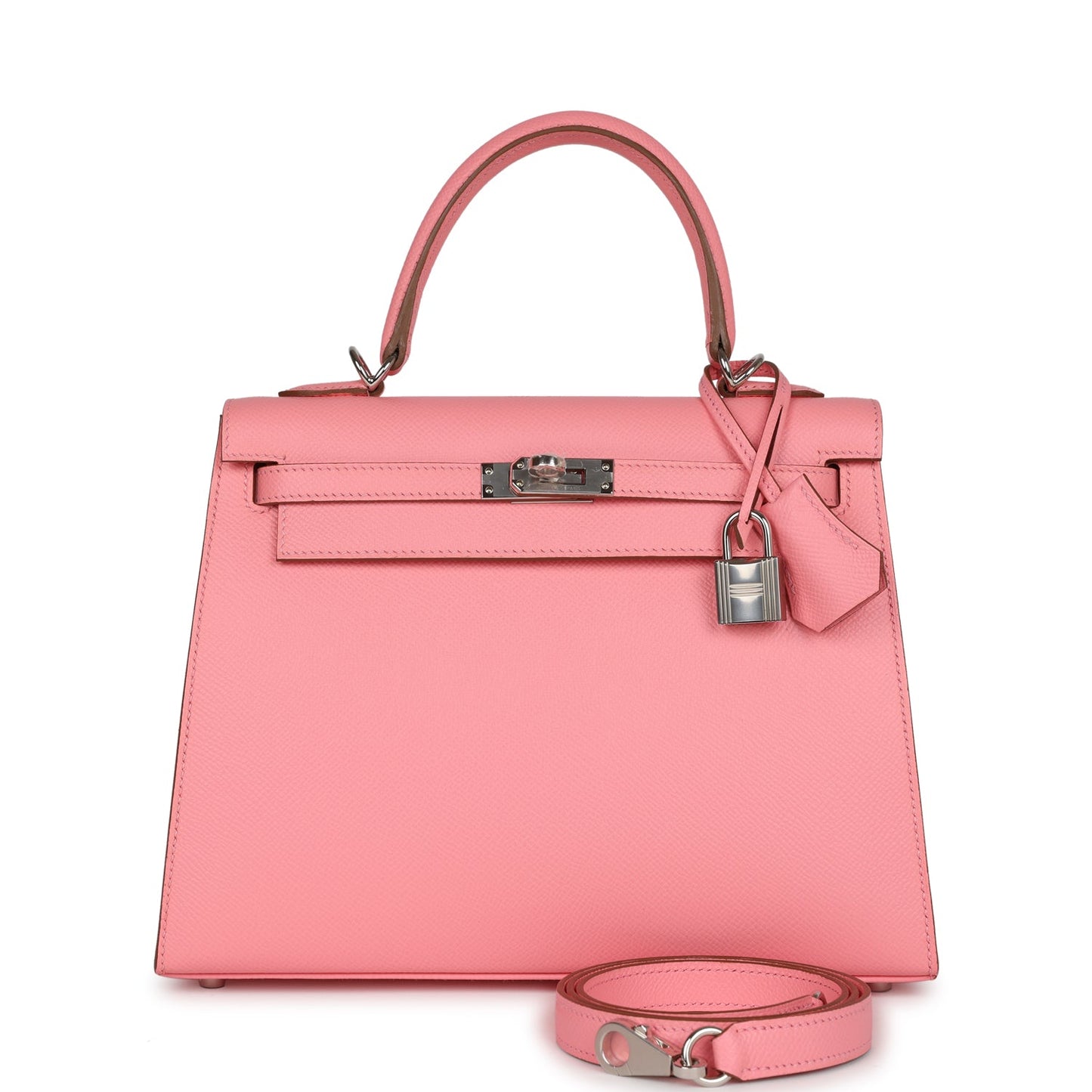 Hermes Kelly 25 Sellier Rose Confetti Epsom Palladium Hardware