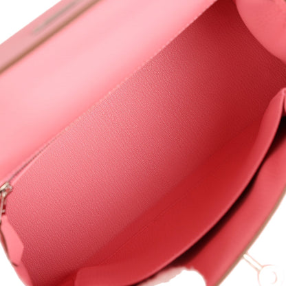 Hermes Kelly 25 Sellier Rose Confetti Epsom Palladium Hardware