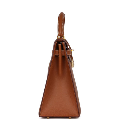 Hermes Kelly 32 Sellier Gold Courcheval Gold Hardware
